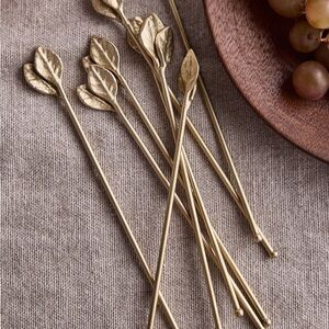 Anthropologie Leafy Cocktail Stirrers, Set of 8